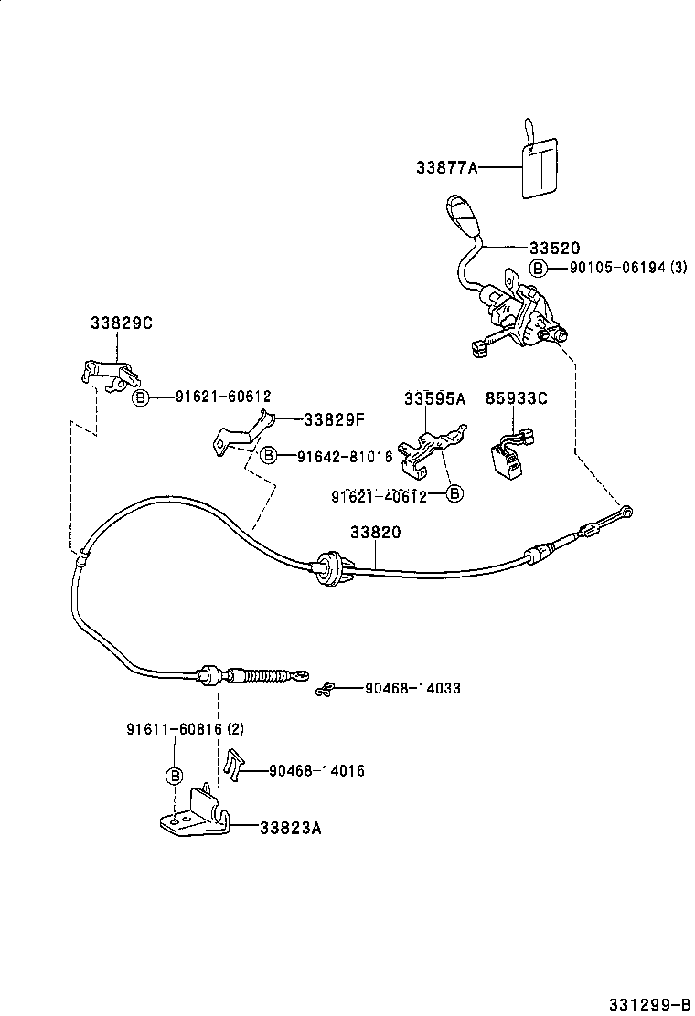 33820-47010 CABLE ASSY, TRANSMISSION CONTROL (FOR COLUMN SHIFT) product image