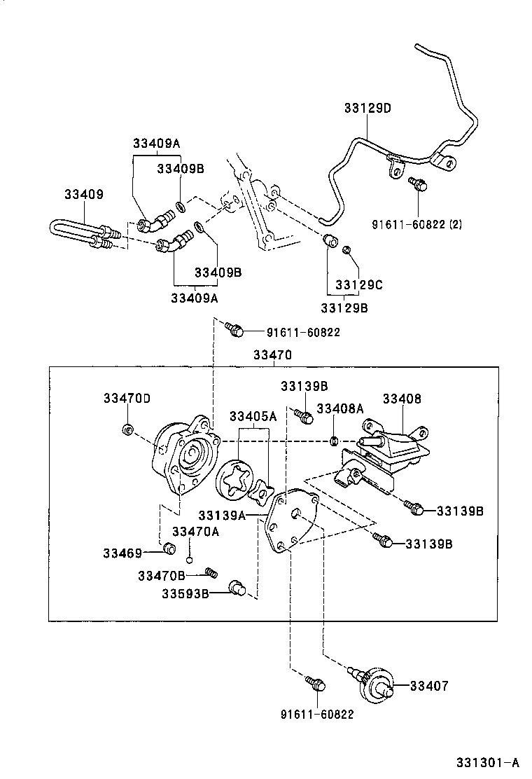 Toyota 33129-42020 PIPE, TRANSMISSION OIL, NO.3