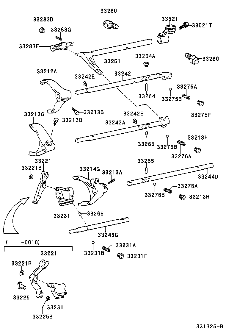 Toyota 33243-60120 SHAFT, GEAR SHIFT FORK, NO.2