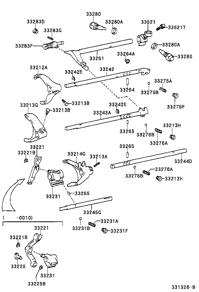 Toyota 33251-24010 LEVER, SHIFT & SELECT