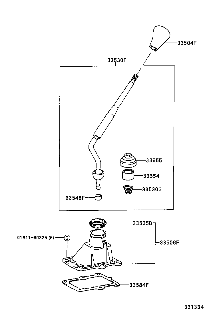 33530-35330 LEVER ASSY, SHIFT (FOR FLOOR SHIFT) product image