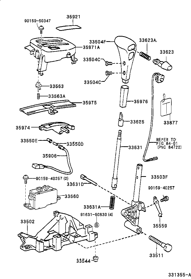33530-05060 LEVER ASSY, SHIFT (FOR FLOOR SHIFT) product image