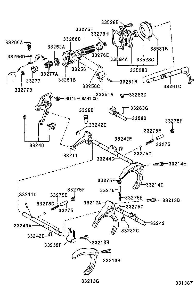 33251-20051 LEVER, SHIFT, INNER NO.1 product image