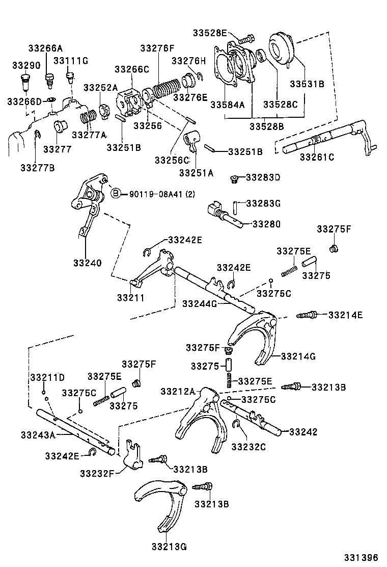 33261-12110 SHAFT, SHIFT & SELECT LEVER product image
