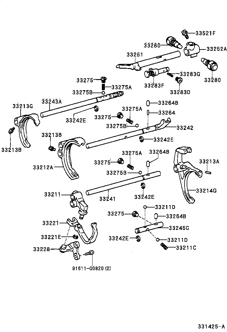 33252-22030 LEVER, SHIFT, INNER NO.2 product image
