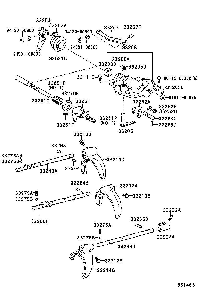 33261-36080 SHAFT, SHIFT & SELECT LEVER product image