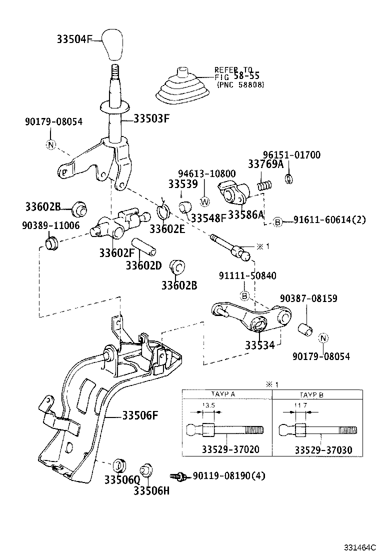 33608-37020 SUPPORT SUB-ASSY, SELECTING BELLCRANK product image