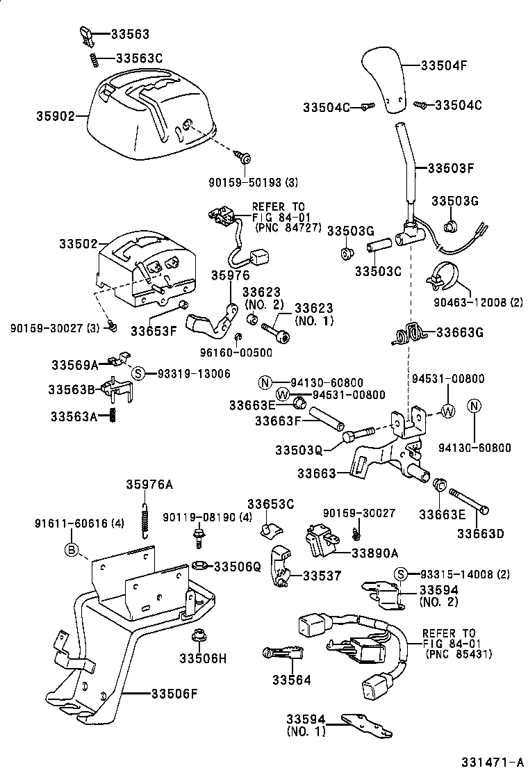 87124-37090 CLAMP, NO.1 (FOR TRANSMISSION CONTROL CABLE) product image