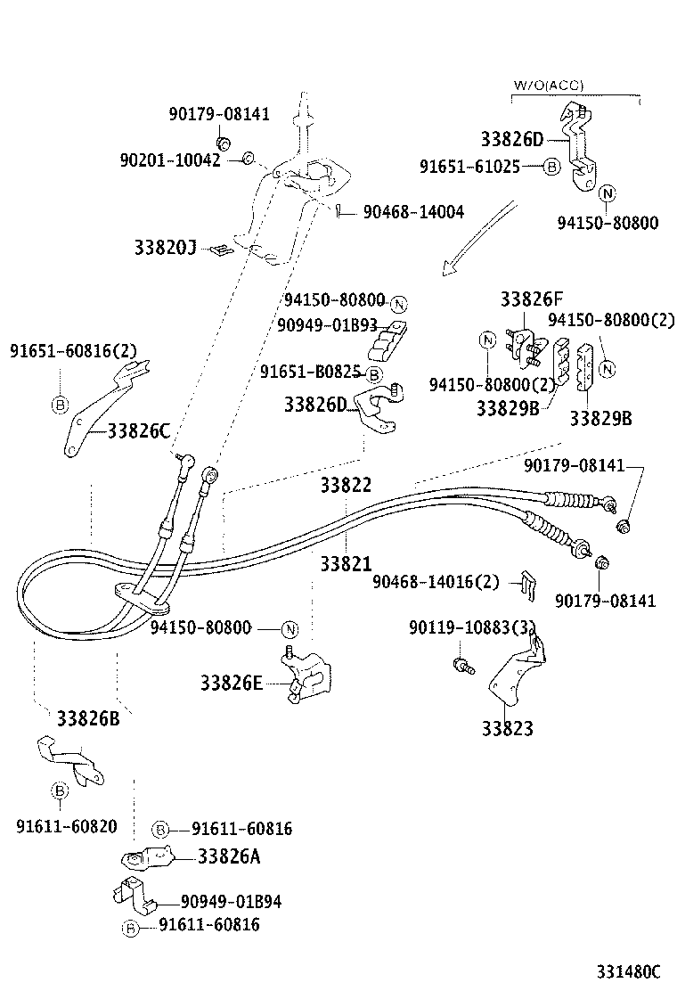 33608-37020 SUPPORT SUB-ASSY, SELECTING BELLCRANK product image