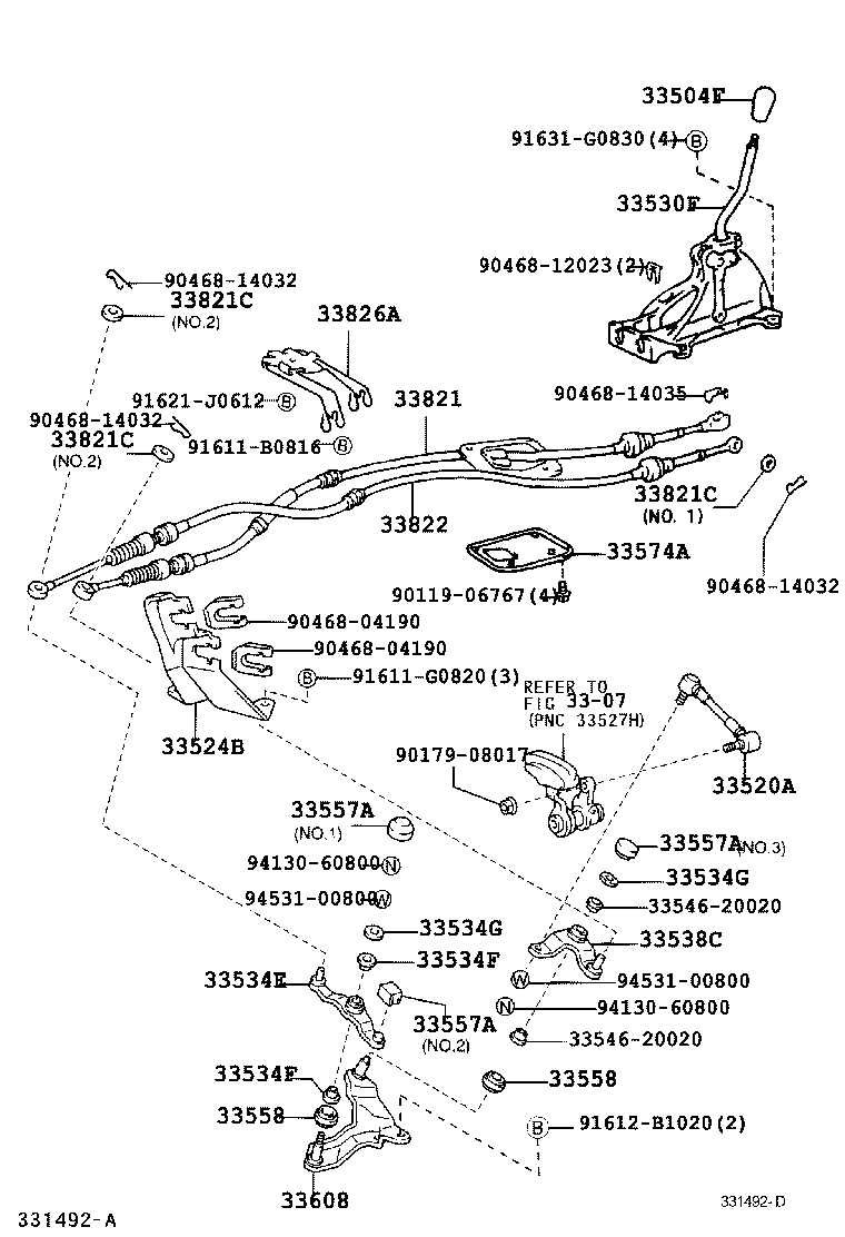 33530-28240 LEVER ASSY, SHIFT (FOR FLOOR SHIFT) product image