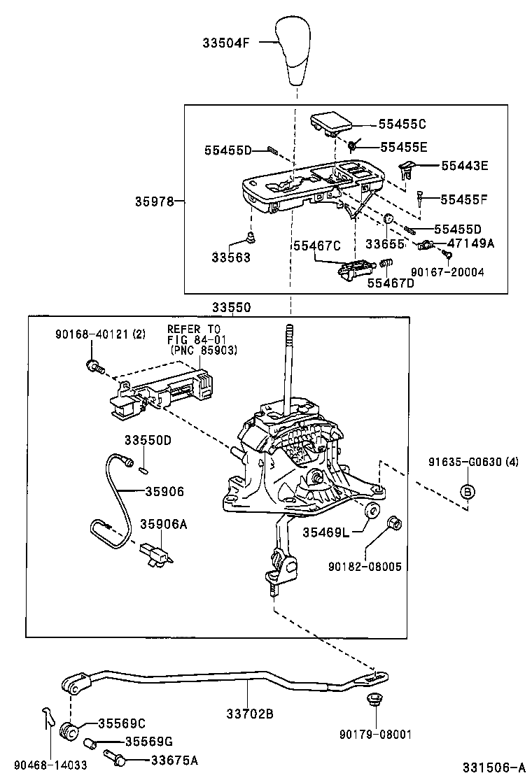 33504-24080 KNOB SUB-ASSY, SHIFT LEVER product image