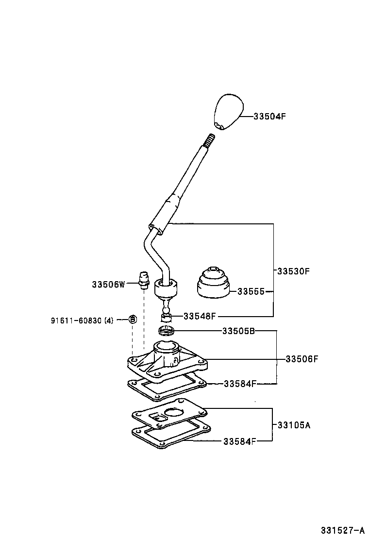 33055-35020 LEVER ASSY, SHIFT (FOR FLOOR SHIFT) product image
