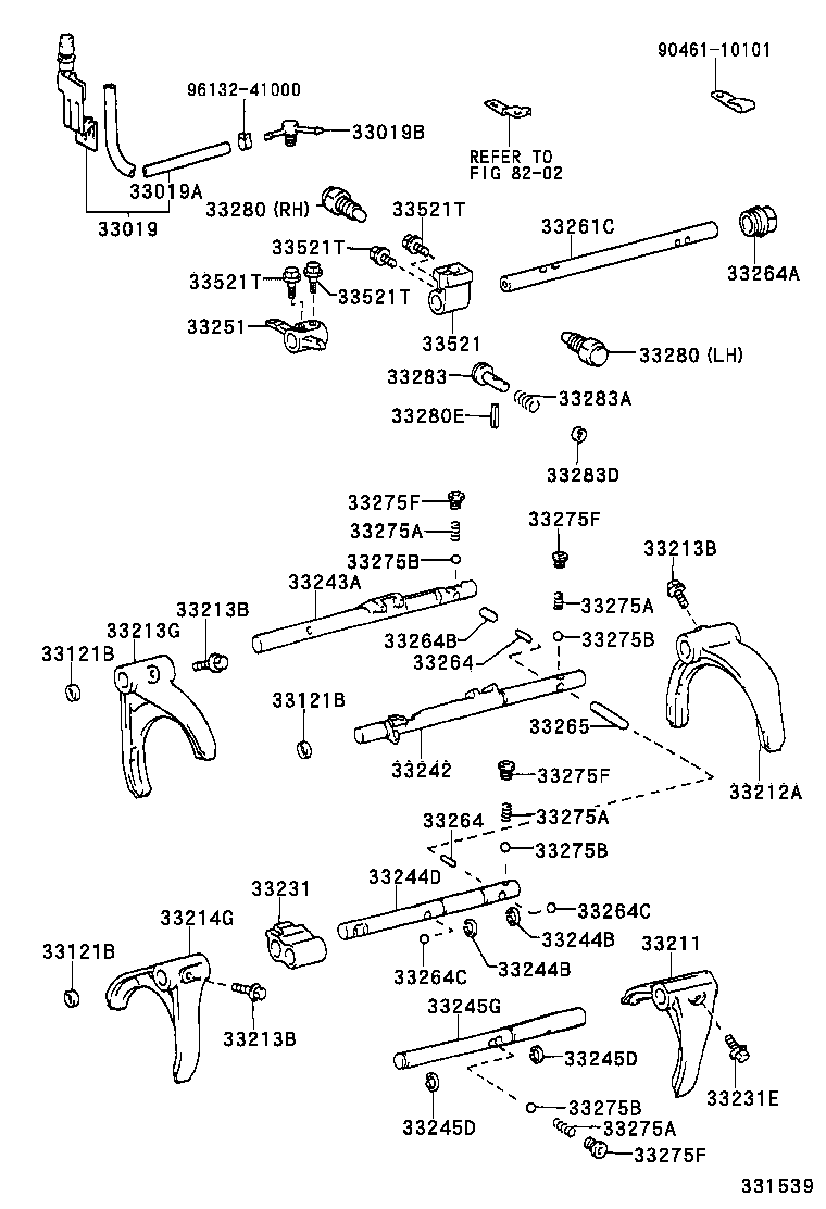 33261-60080 SHAFT, SHIFT & SELECT LEVER product image