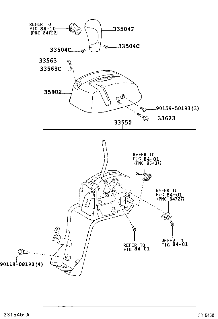 33542-37031 KNOB SUB-ASSY, SHIFT LEVER product image