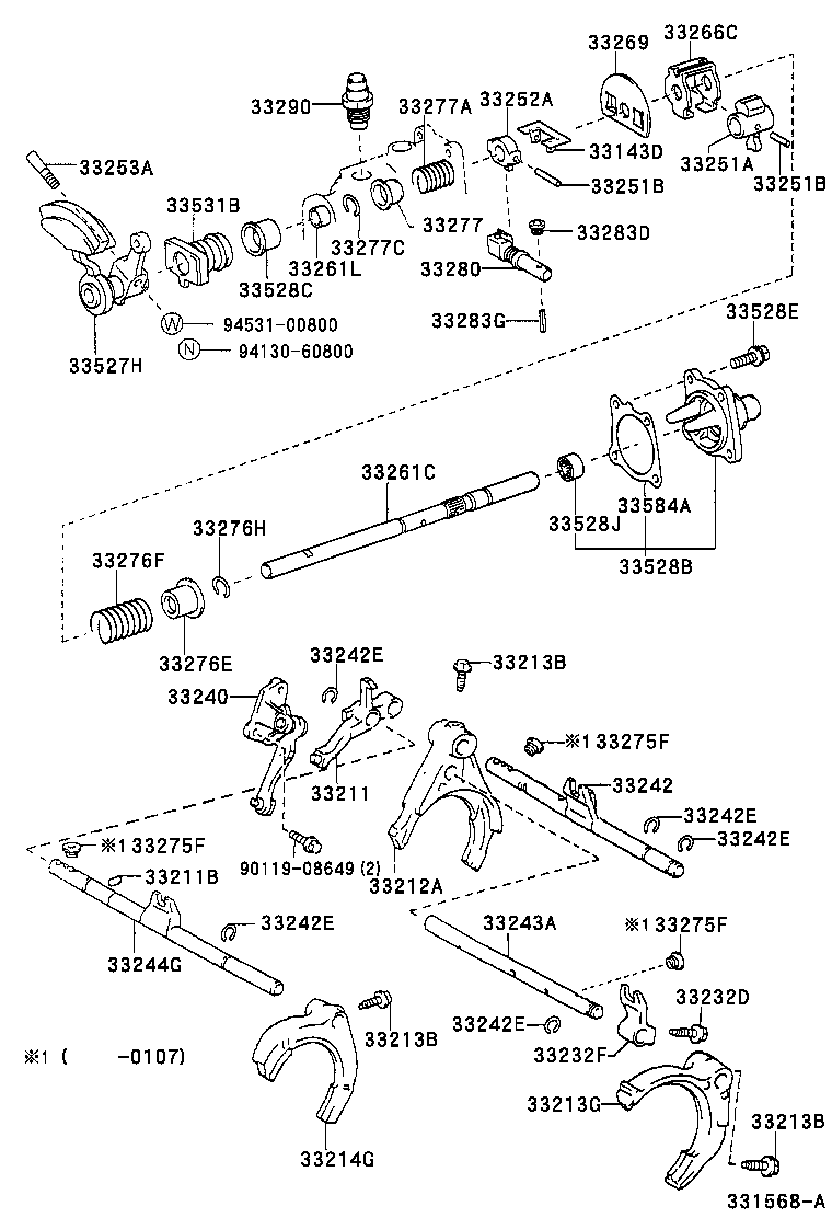 33261-42012 SHAFT, SHIFT & SELECT LEVER product image