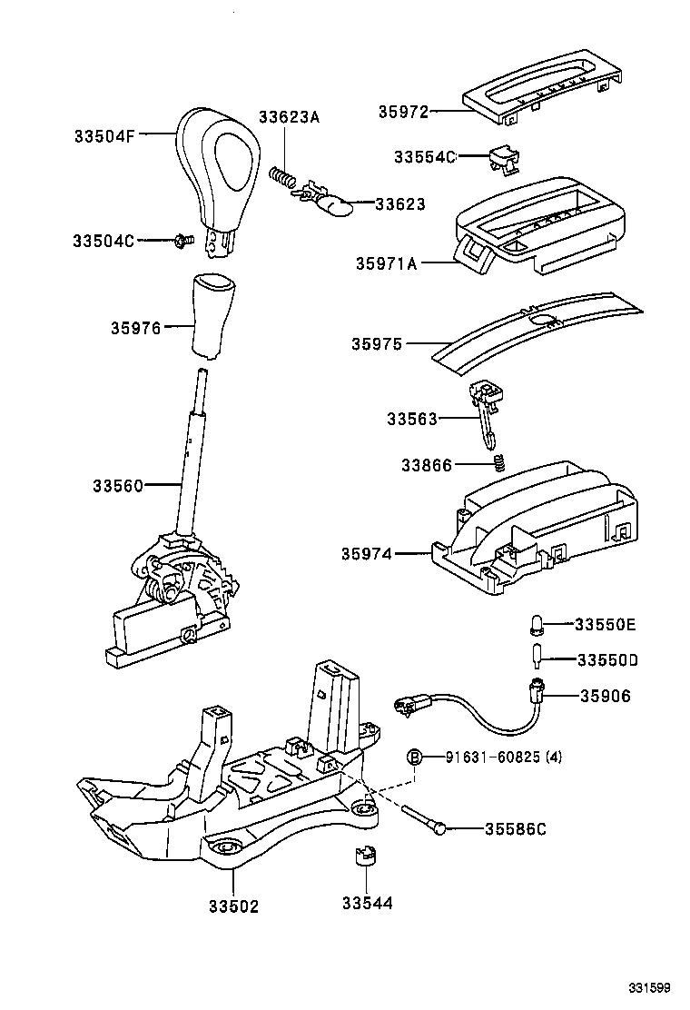 33880-33010 CABLE ASSY, PARKING LOCK (FOR FLOOR SHIFT) product image