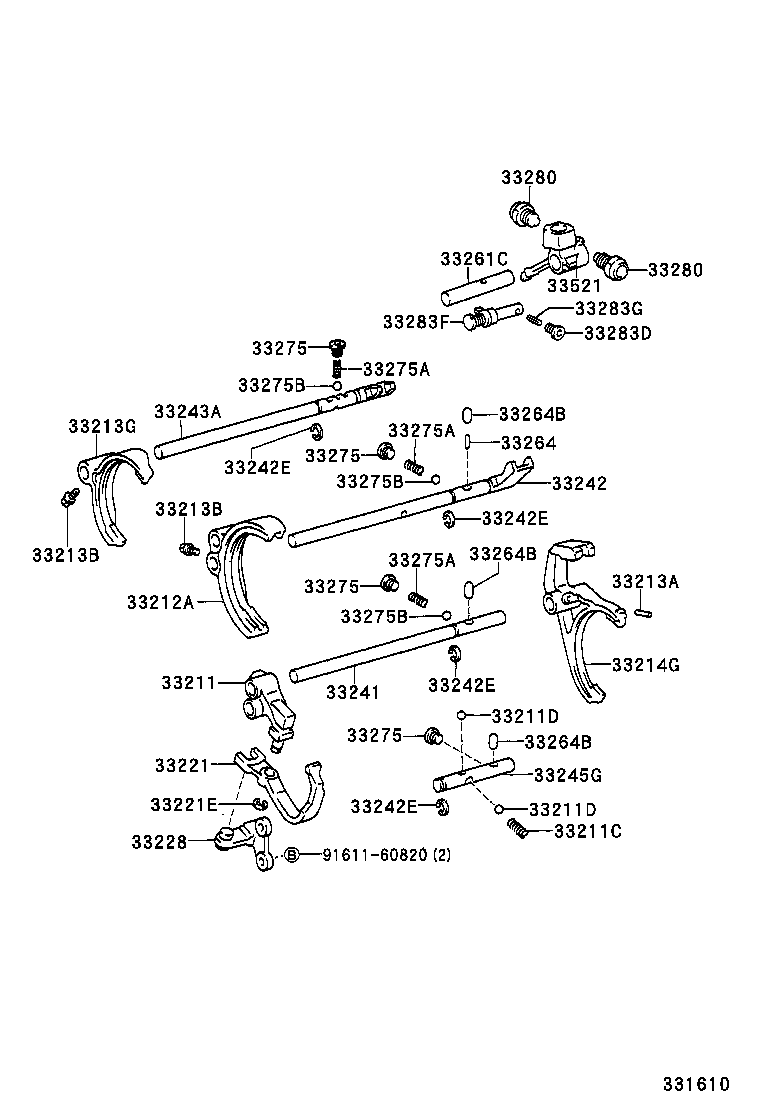 33261-35121 SHAFT, SHIFT & SELECT LEVER product image