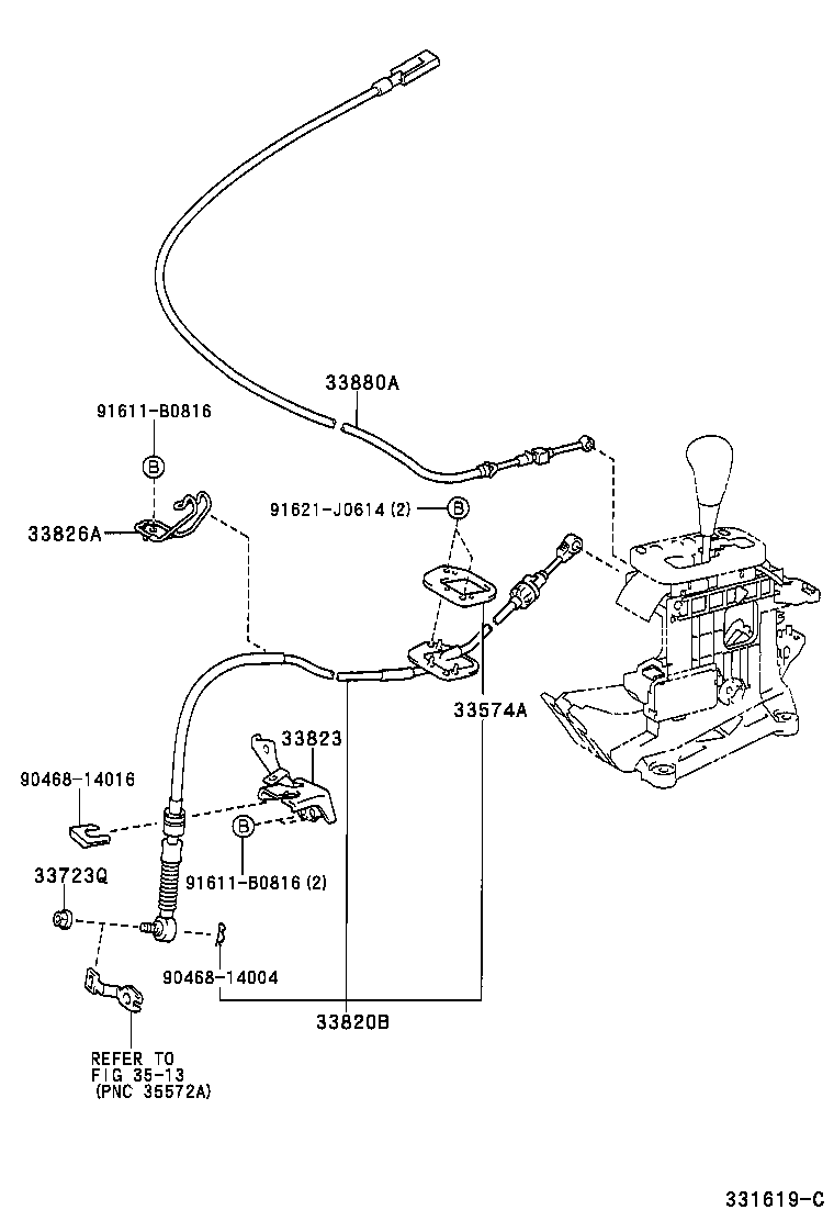 Toyota 33504-33010-B2 KNOB SUB-ASSY, SHIFT LEVER