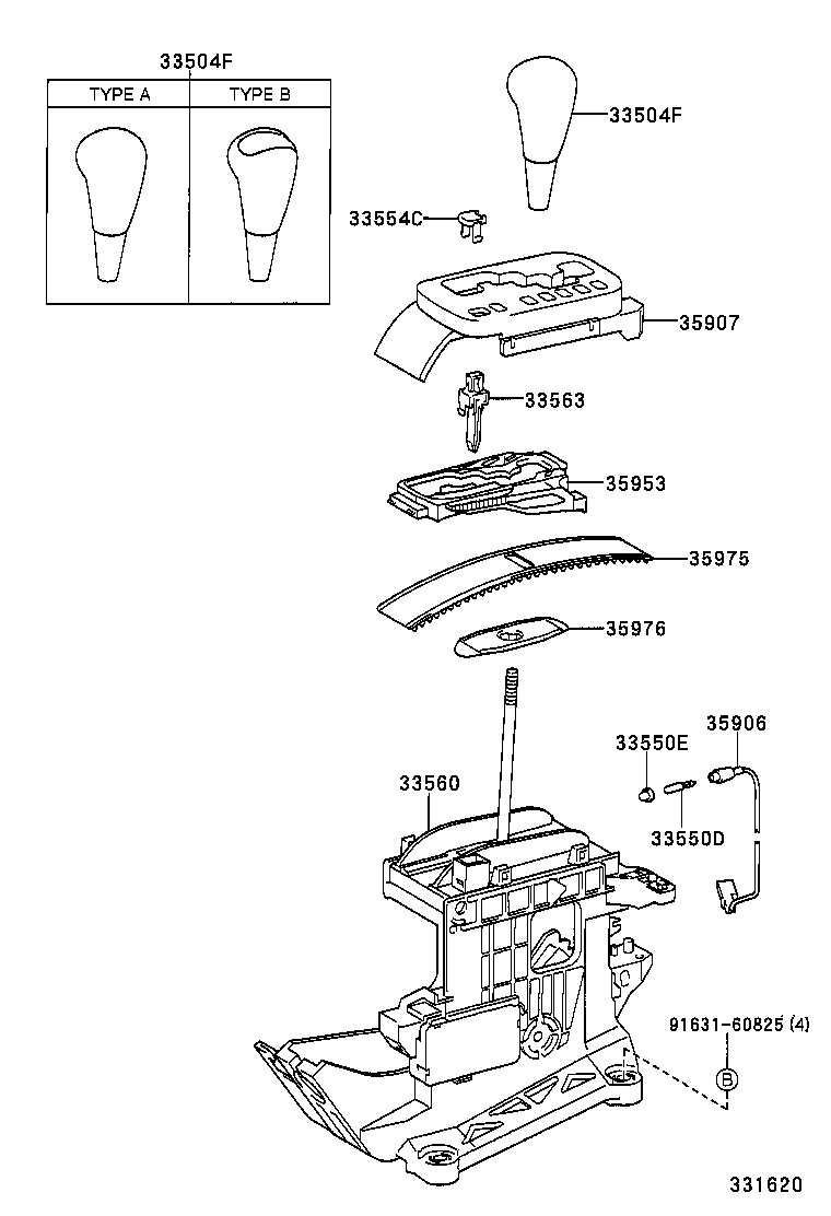 33504-30301-B2 KNOB SUB-ASSY, SHIFT LEVER product image