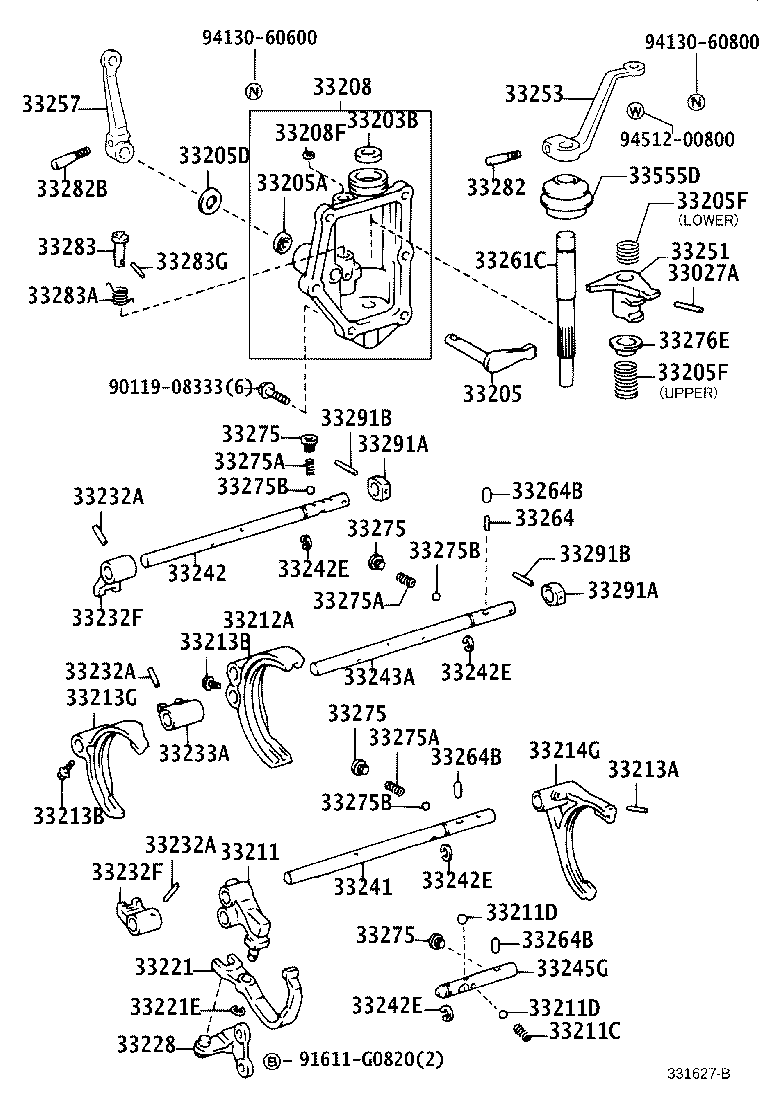 33253-37100 LEVER, SHIFT OUTER, NO.1 product image