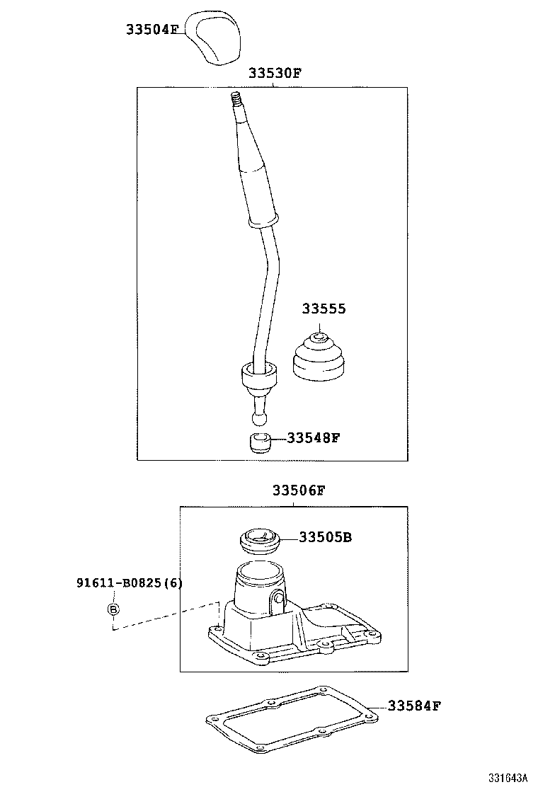 33530-26070 LEVER ASSY, SHIFT (FOR FLOOR SHIFT) product image