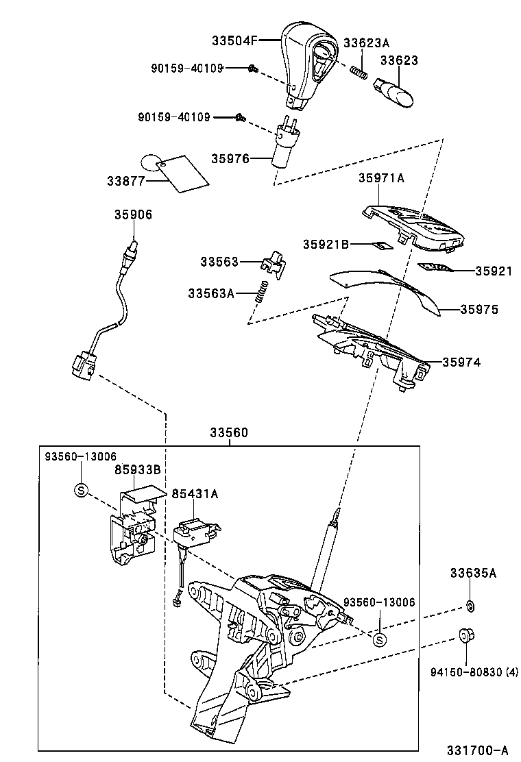 33530-13050 LEVER ASSY, SHIFT (FOR FLOOR SHIFT) product image