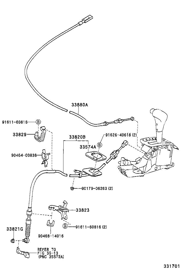33530-13050 LEVER ASSY, SHIFT (FOR FLOOR SHIFT) product image