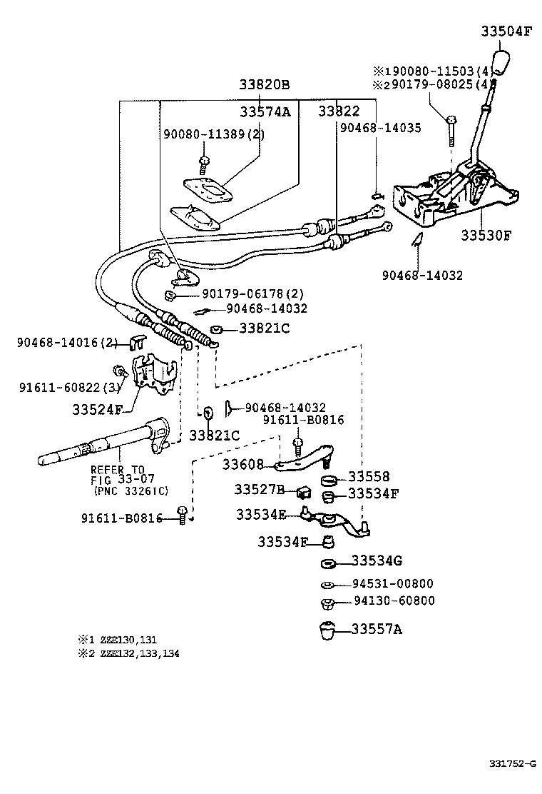 Toyota 33530-12801 LEVER ASSY, SHIFT (FOR FLOOR SHIFT)