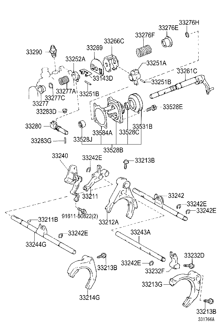 33251-12090 LEVER, SHIFT, INNER NO.1 product image