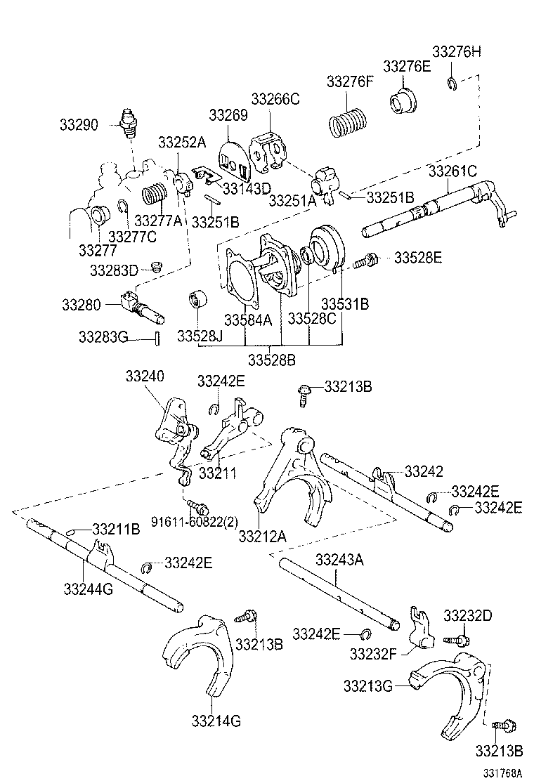 33251-12090 LEVER, SHIFT, INNER NO.1 product image