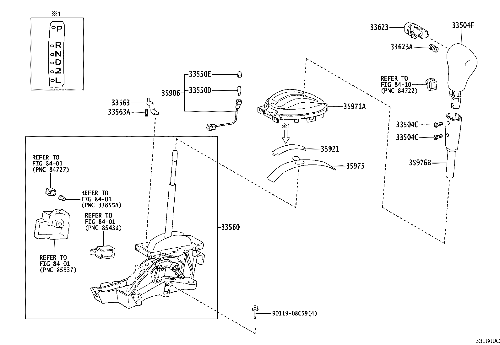 33560-52010 UNIT ASSY, SHIFT LOCK CONTROL product image