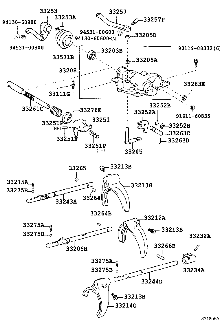 33253-36140 LEVER, SHIFT OUTER, NO.1 product image