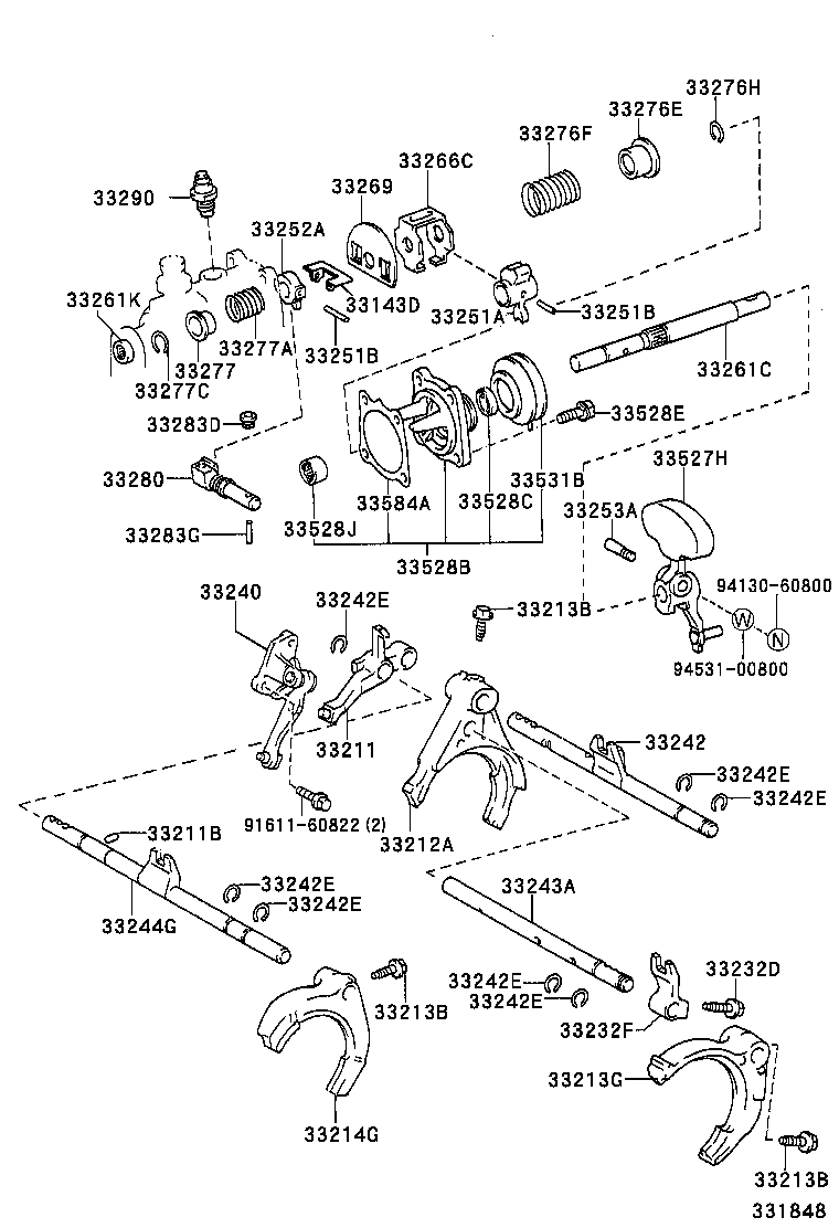 33250-28050 SHAFT ASSY, SHIFT & SELECT LEVER product image