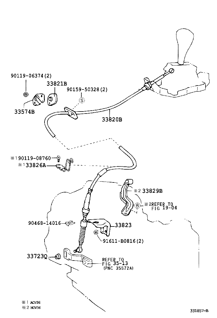 33820-06180 CABLE TRANSMISSION CONTROL SHIFT (FOR FLOOR SHIFT) product image