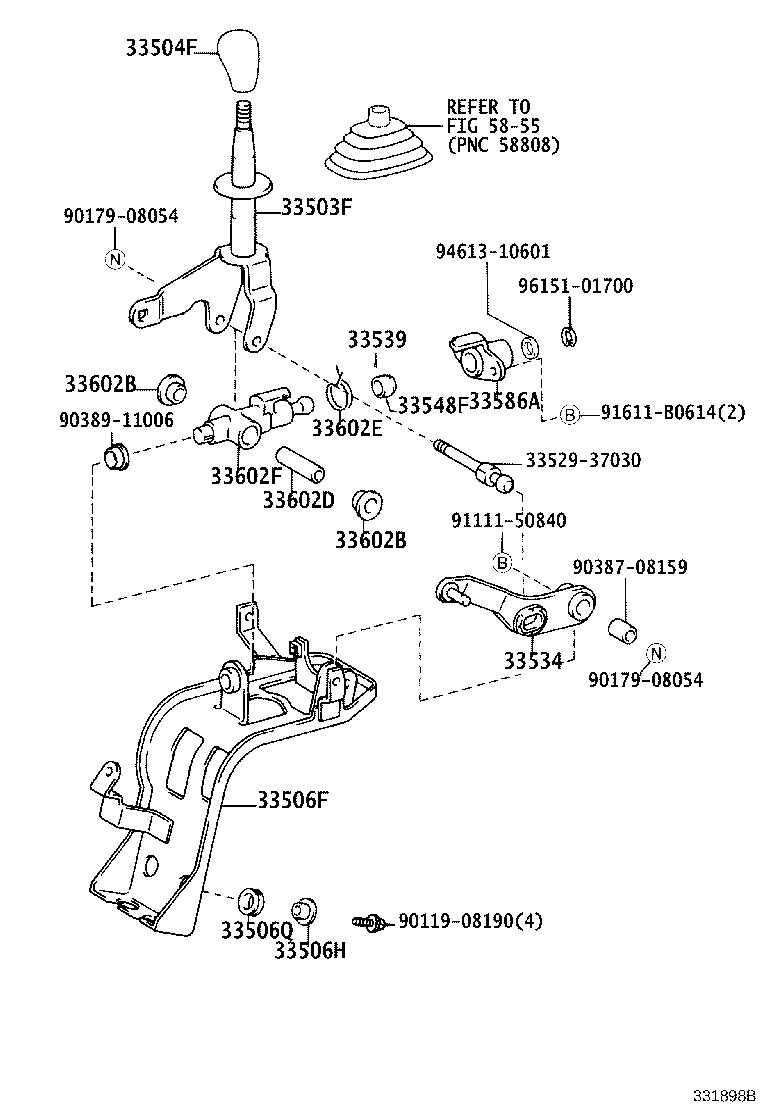 33820-0W032 CABLE TRANSMISSION CONTROL SHIFT (FOR FLOOR SHIFT) product image