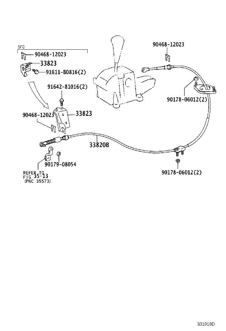 33530-60580 LEVER ASSY, SHIFT (FOR FLOOR SHIFT) product image