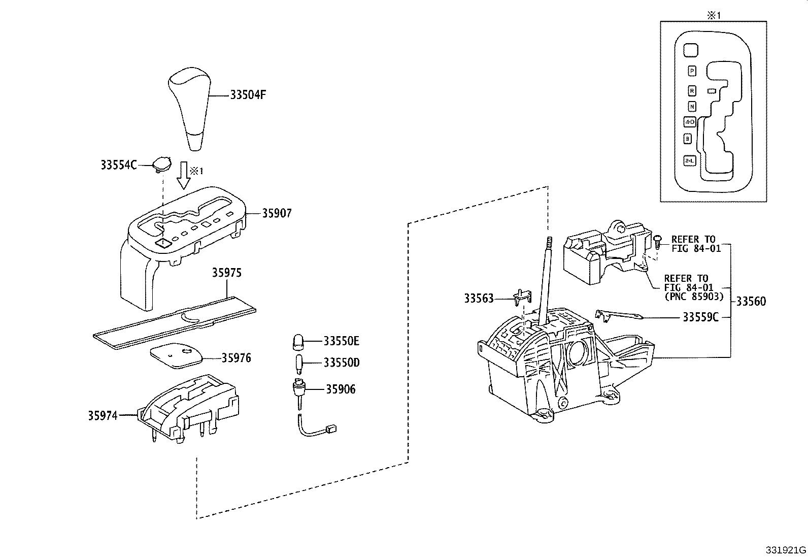 Toyota 33560-35020 UNIT ASSY, SHIFT LOCK CONTROL