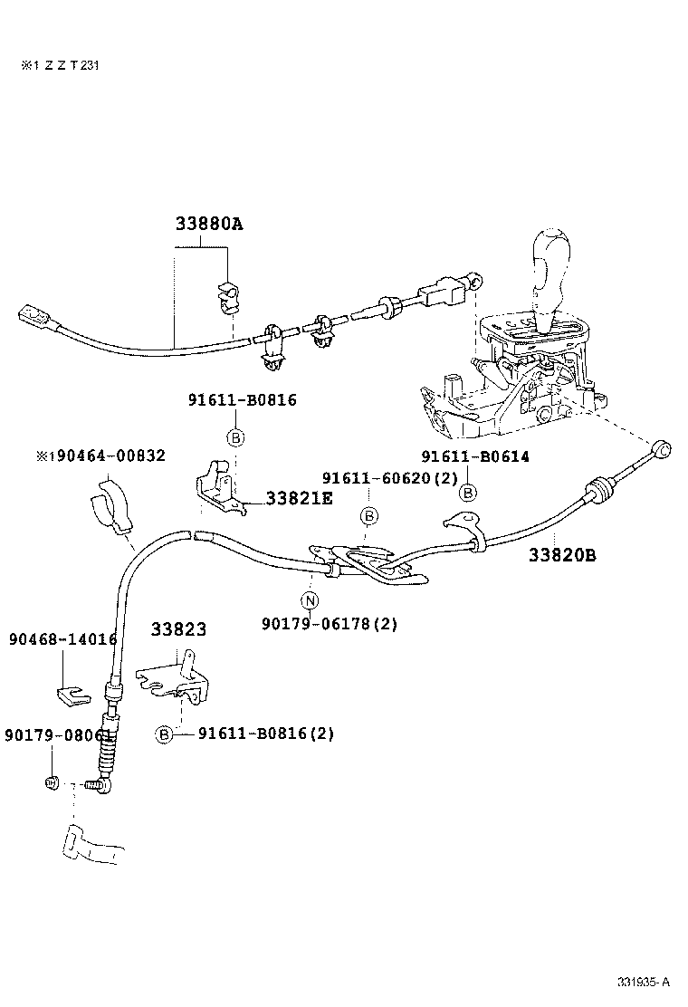 33530-20770 LEVER ASSY, SHIFT (FOR FLOOR SHIFT) product image