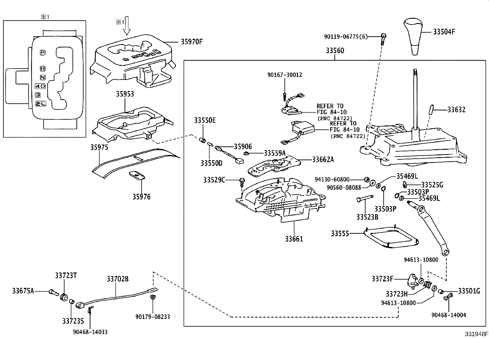 33504-60190-C0 KNOB SUB-ASSY, SHIFT LEVER product image