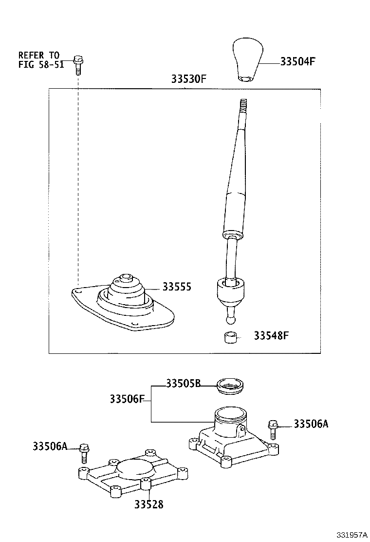 33530-60440 LEVER ASSY, SHIFT (FOR FLOOR SHIFT) product image