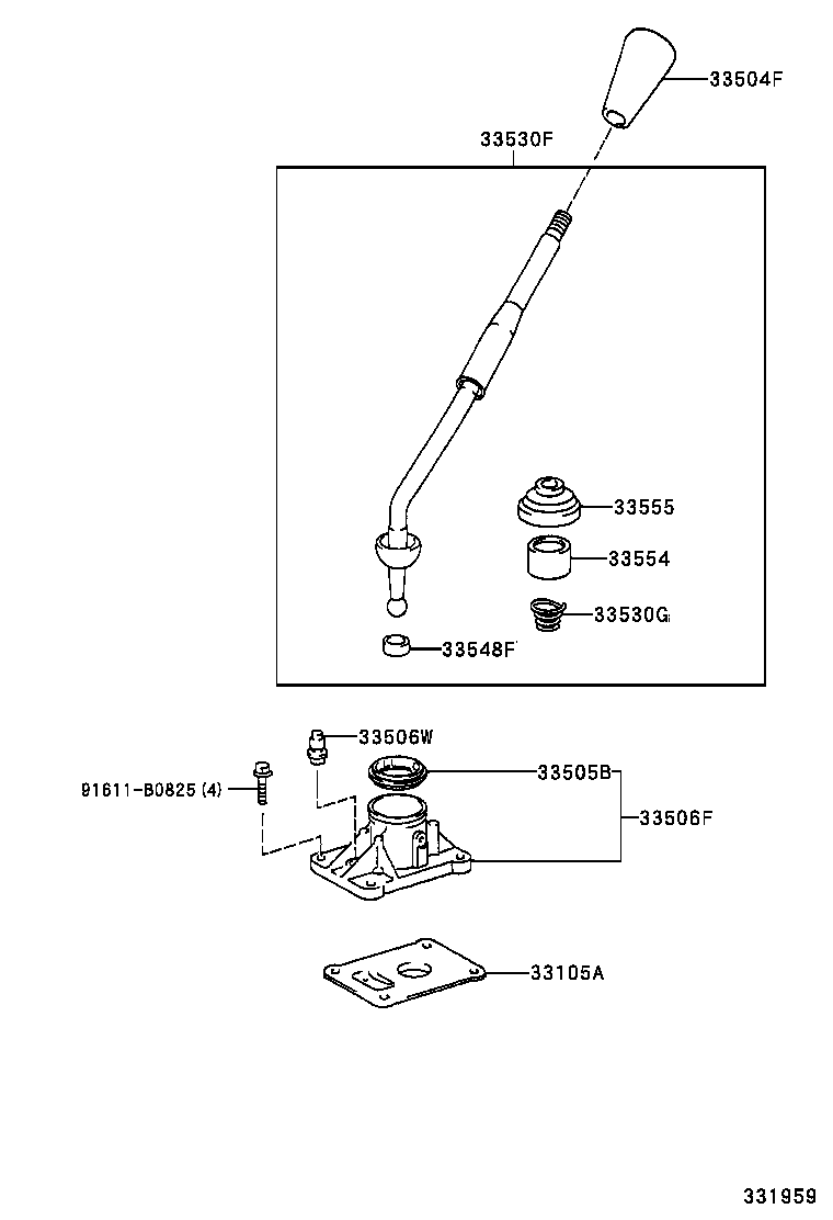 33530-60561 LEVER ASSY, SHIFT (FOR FLOOR SHIFT) product image