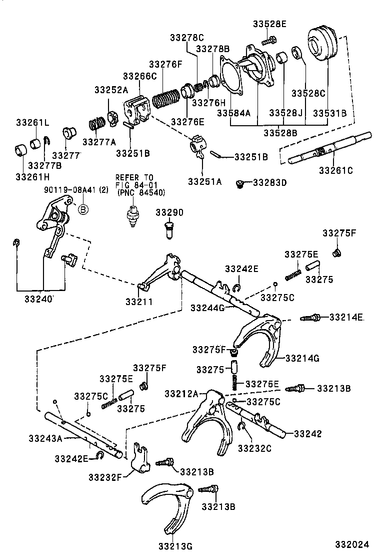 33261-17081 SHAFT, SHIFT & SELECT LEVER product image