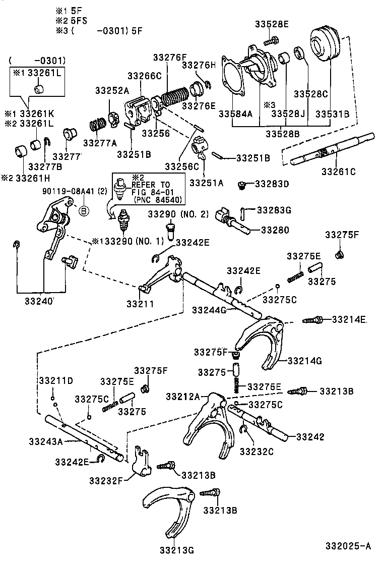 Toyota 33261-17081 SHAFT, SHIFT & SELECT LEVER