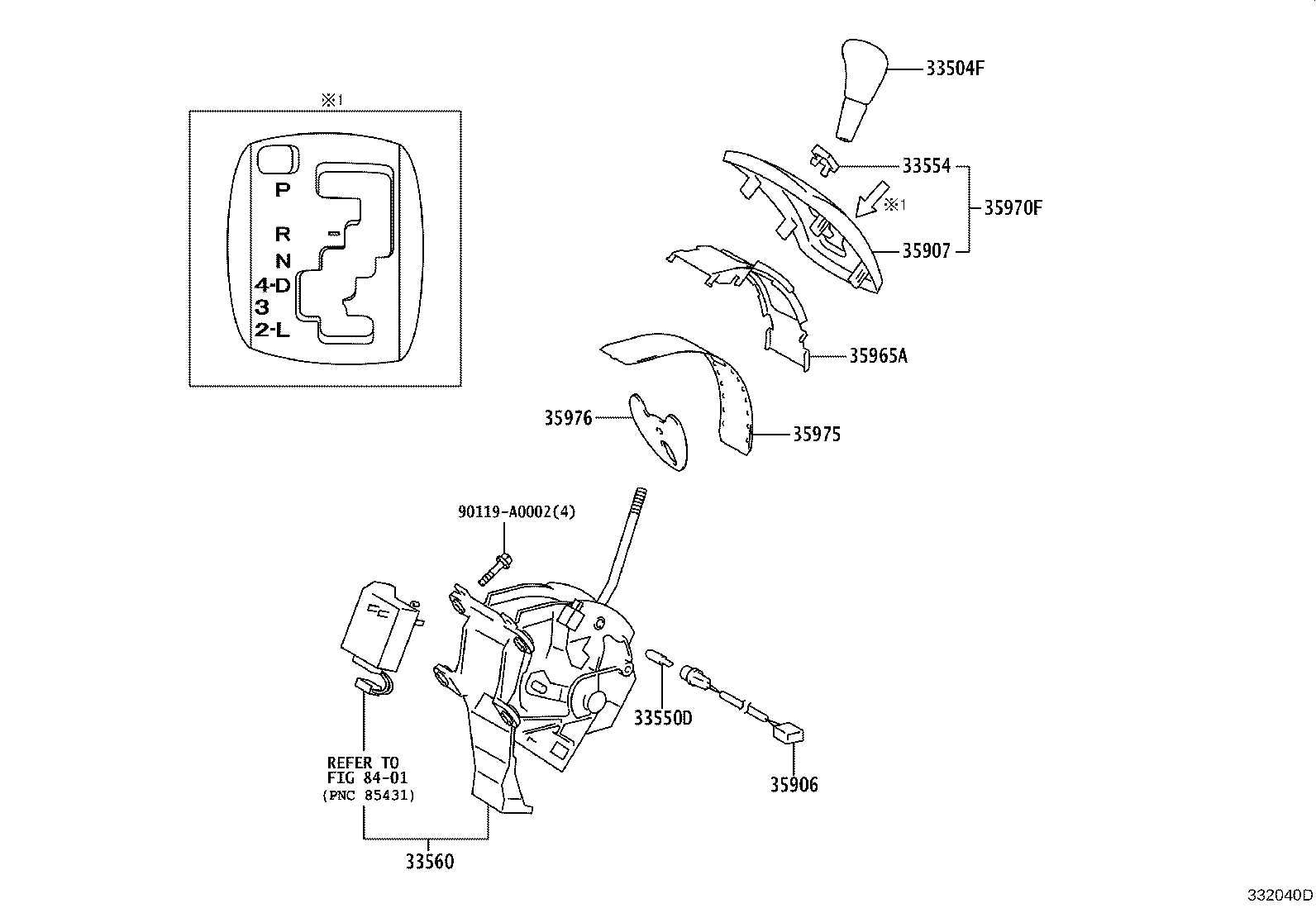 Toyota 33560-08010 UNIT ASSY, SHIFT LOCK CONTROL