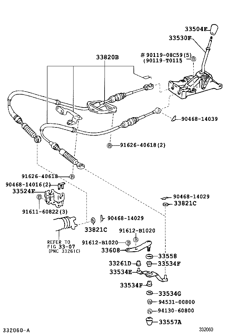33524-0D020 BRACKET, CONTROL CABLE product image