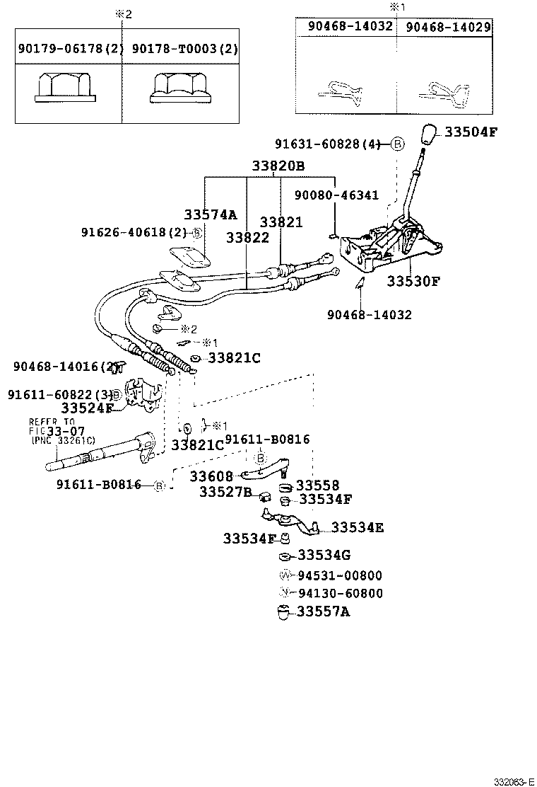 33530-02110 LEVER ASSY, SHIFT (FOR FLOOR SHIFT) product image