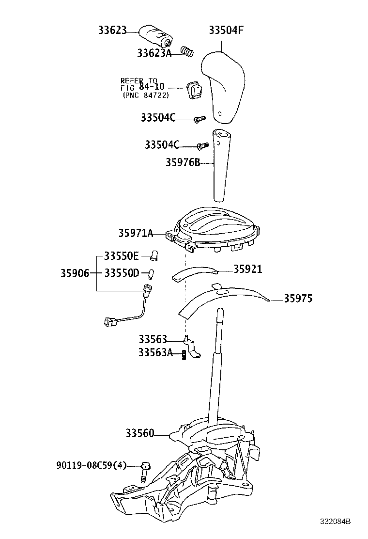 33821-52051 CABLE TRANSMISSION CONTROL SHIFT (FOR FLOOR SHIFT) product image