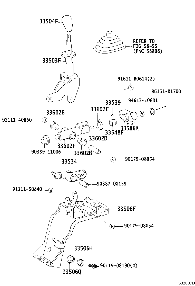 33820-0W032 CABLE TRANSMISSION CONTROL SHIFT (FOR FLOOR SHIFT) product image