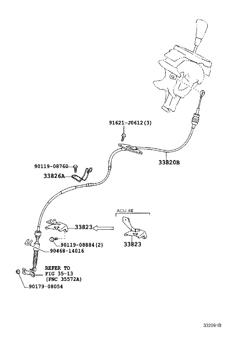 33820-48121 CABLE ASSY, TRANSMISSION CONTROL product image