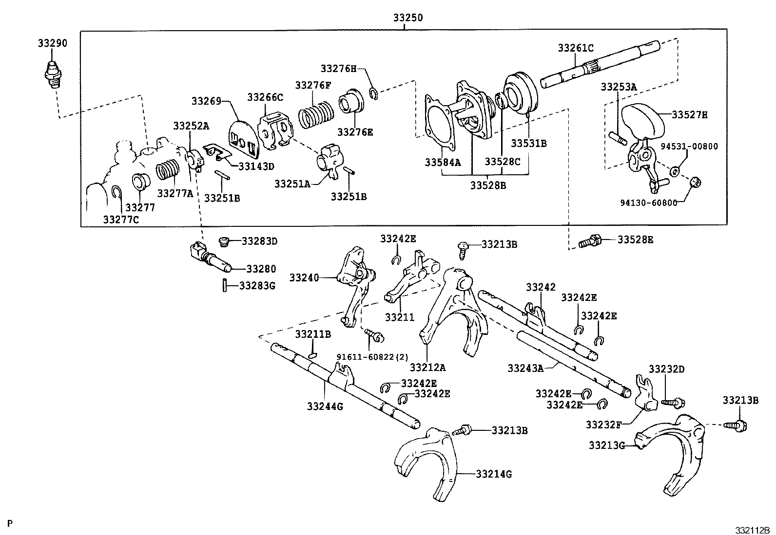 33250-28050 SHAFT ASSY, SHIFT & SELECT LEVER product image